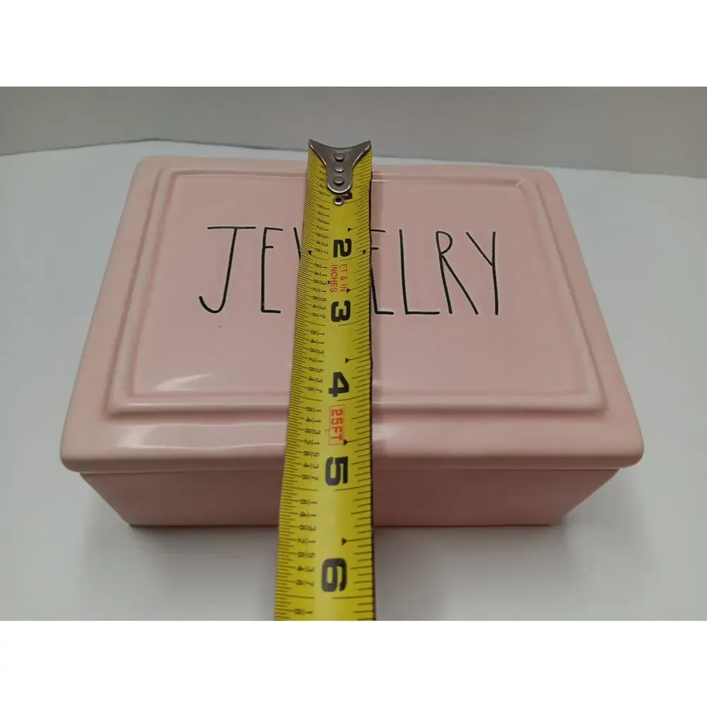 Rae Dunn Ceramic Jewlery Box Light Pink See Description